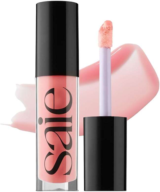 Saie Glossybounce - Hydrating Lip Gloss and Tinted Lip Oil Hybrid with Hyaluronic Acid & Jojoba Oil for Non-Sticky, Ultra-Shiny, Plump & Soft Lips - Everyday Makeup Essential - Kiss (.17 oz) - Image 1