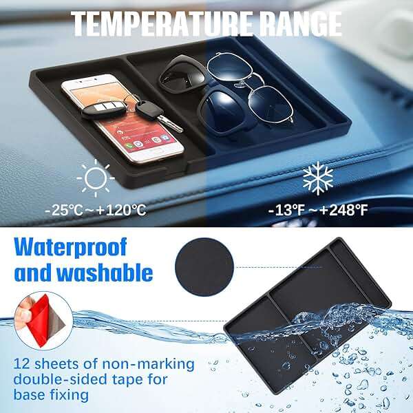 Yulejo Extra Large Car Anti Slip Dashboard Mat Phone Holder Accessories Boat Dashboard Pad Compatible with All Smartphone Car Non Slip Pad with Non Marking Tape (Classic) - Image 5