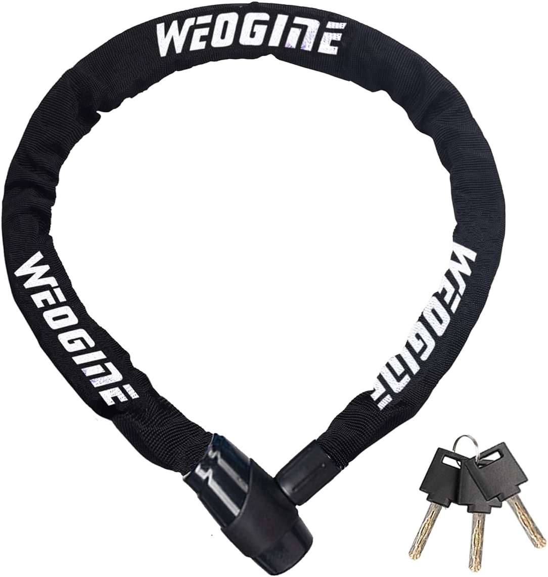 Bike Chain Lock, Heavy Duty Anti-Theft Bicycle Chain Lock, 2.72 Ft Security Bike Locks with 3 Keys, Waterproof Lock Chain for Bike, Bicycle, Scooter, Motorcycle, Door, Gate, Fence - Image 1