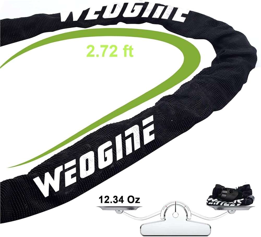 Bike Chain Lock, Heavy Duty Anti-Theft Bicycle Chain Lock, 2.72 Ft Security Bike Locks with 3 Keys, Waterproof Lock Chain for Bike, Bicycle, Scooter, Motorcycle, Door, Gate, Fence - Image 5
