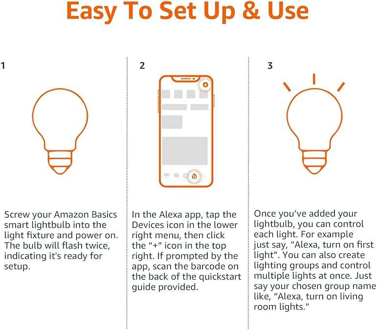 Amazon Basics Smart A19 LED Light Bulb, Color Changing, 9W (60W Equivalent), 800LM, Works with Alexa Only, WiFi 2.4 GHz, No Hub Required, Mood Lighting, Energy Efficient, 1-Pack - Image 5