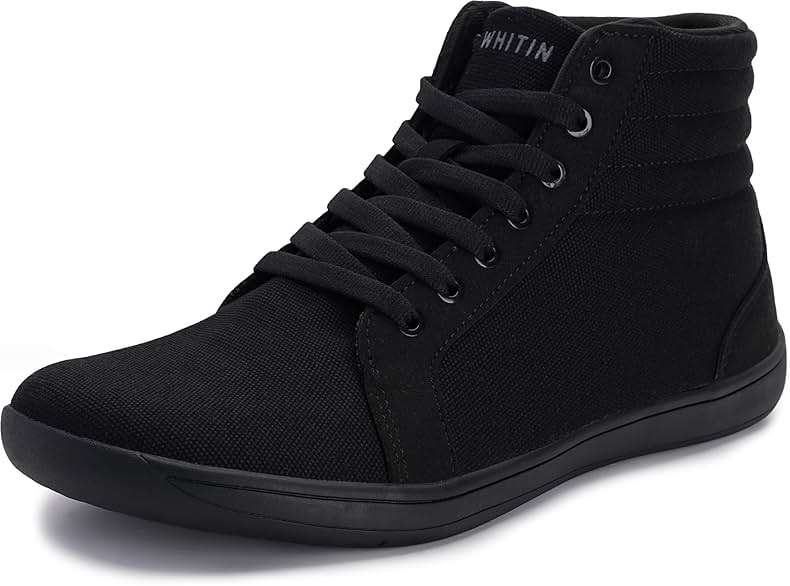 WHITIN Men's Wide Hi-top Minimalist Barefoot Sneakers | Zero Drop Sole | Cushioned Ankle Support - Image 1