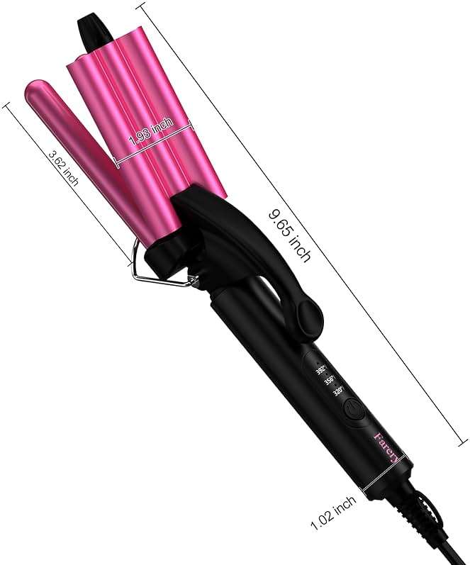 Farery Mini 3 Barrel Hair Waver - Portable Beach Wave Curling Iron for Short Hair, 1/2 Inch Ceramic Crimper with 3 Temp Settings & 30s Fast Heating, Dual Voltage Travel Hair Waver for Women, Pouch Bag - Image 8