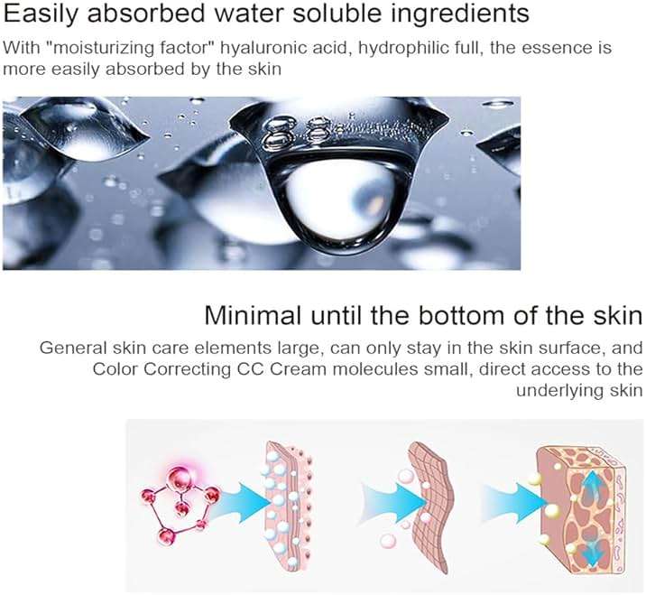 Color Correcting CC Cream with SPF 25, Coverage Lightweight Foundation, Hydrating Serum, Even Skin Tone Makeup and Skin Care, Boost Radiance, Refine Skin Texture, Avoid Sun Damage (LightLight, 1PCS) - Image 4