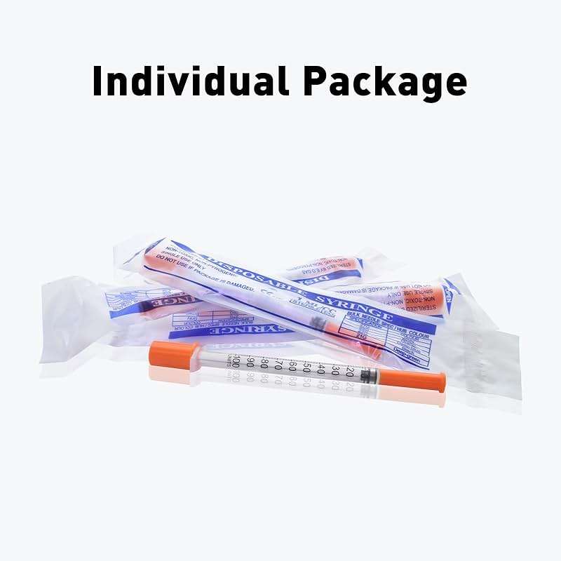 U-100 1cc Syringes with 31g 5/16" (8mm) , Individually Wrapped, Pack of 100 - Image 6