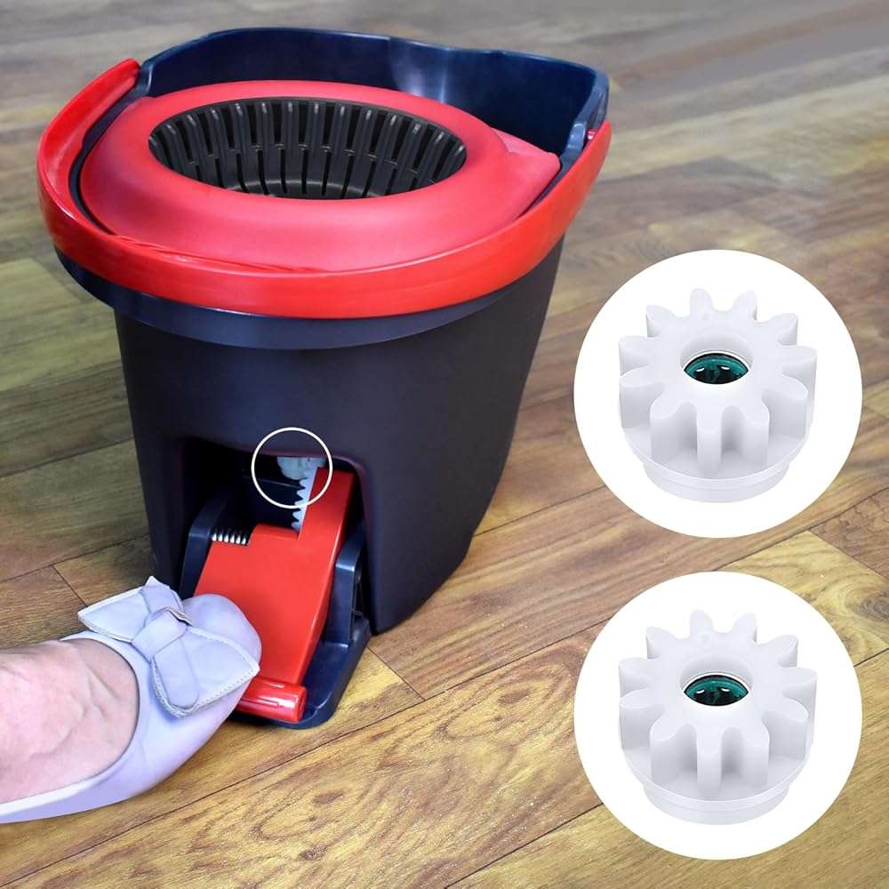 2 Pcs Easy Mop Pedal Broom Spin Mop Replacement One Way Clutch Bearing Bucket Gear Sprockets Repair Compatiable with Oceda Vilida and Market 90% Spin Mop System (2 Pcs Bearing Bucket Gears) - Image 2