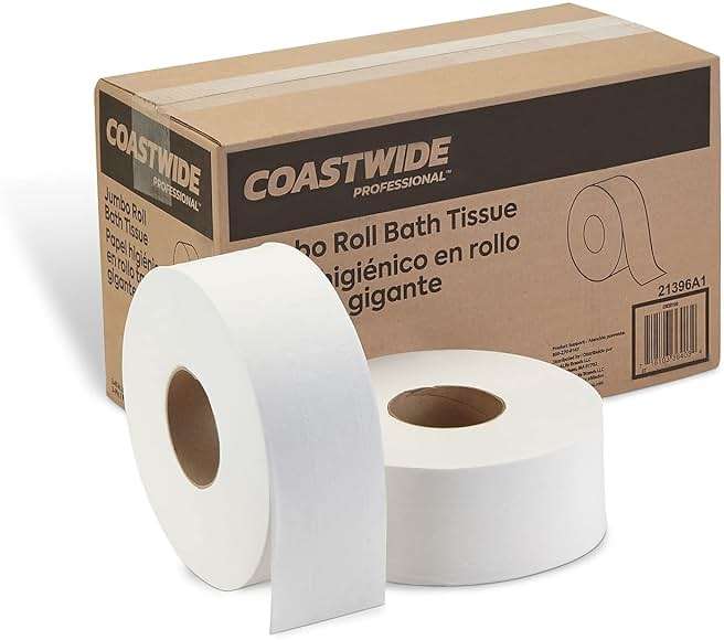 Coastwide Professional Select Jumbo Bath Tissue, 2‑Ply, 12 Rolls — Soft, Durable Commercial Toilet Paper for Universal Jumbo Dispensers - Image 1