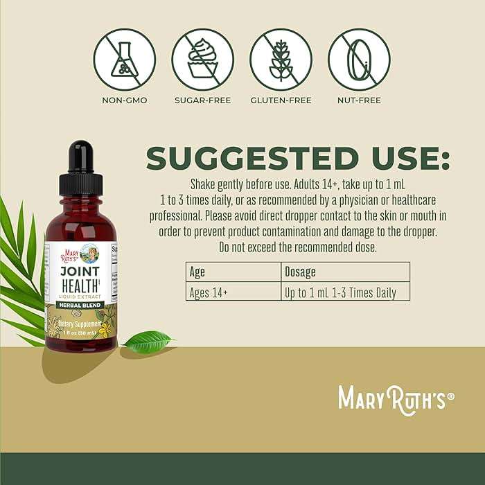 MaryRuth Organics Joint Health Liquid Extract | Four Herbal Blend Liquid Drops | Ginger Root | Licorice Root | Cats Claw | Devils Claw | Vegan | Non GMO | Alcohol Free Tincture | 30 Servings - Image 3