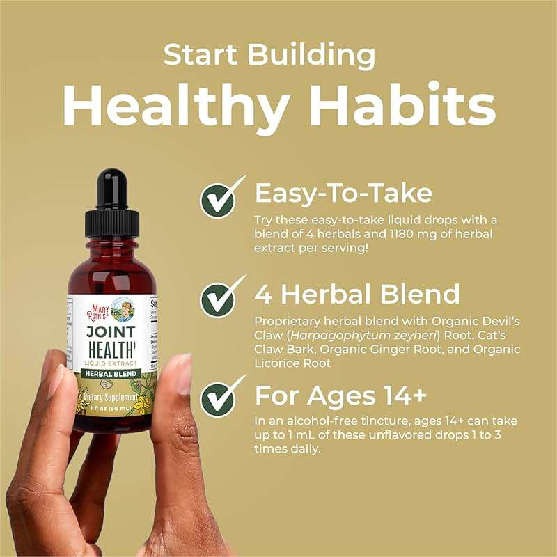 MaryRuth Organics Joint Health Liquid Extract | Four Herbal Blend Liquid Drops | Ginger Root | Licorice Root | Cats Claw | Devils Claw | Vegan | Non GMO | Alcohol Free Tincture | 30 Servings - Image 5