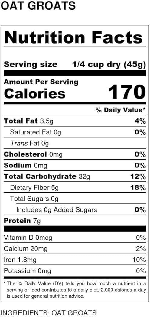 Grain Millers Oat Groats - 50 LB Bag | Steel Cut, Bulk, Delicious Breakfast Oatmeal or Porridge | High in Dietary Fiber and Protein | Country Life - Image 2