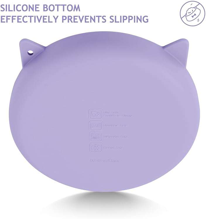 Coomazy Silicone Slow Feeder Dog Cat Bowls, Interactive Puzzle Toy for Pets Food Training, Keeps Dogs Cats Busy, Prevents Puppy Kitty Overeating (Purple, 1.4Cup) - Image 7