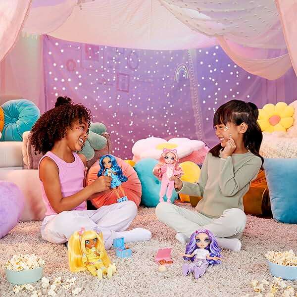 Rainbow High Jr High PJ Party - Violet, Purple 9" Posable Fashion Doll with Soft Onesie, Slippers, Fun Play Accessories, Great Toy Gift for Girls Kids Ages 4-12 Years - Image 2