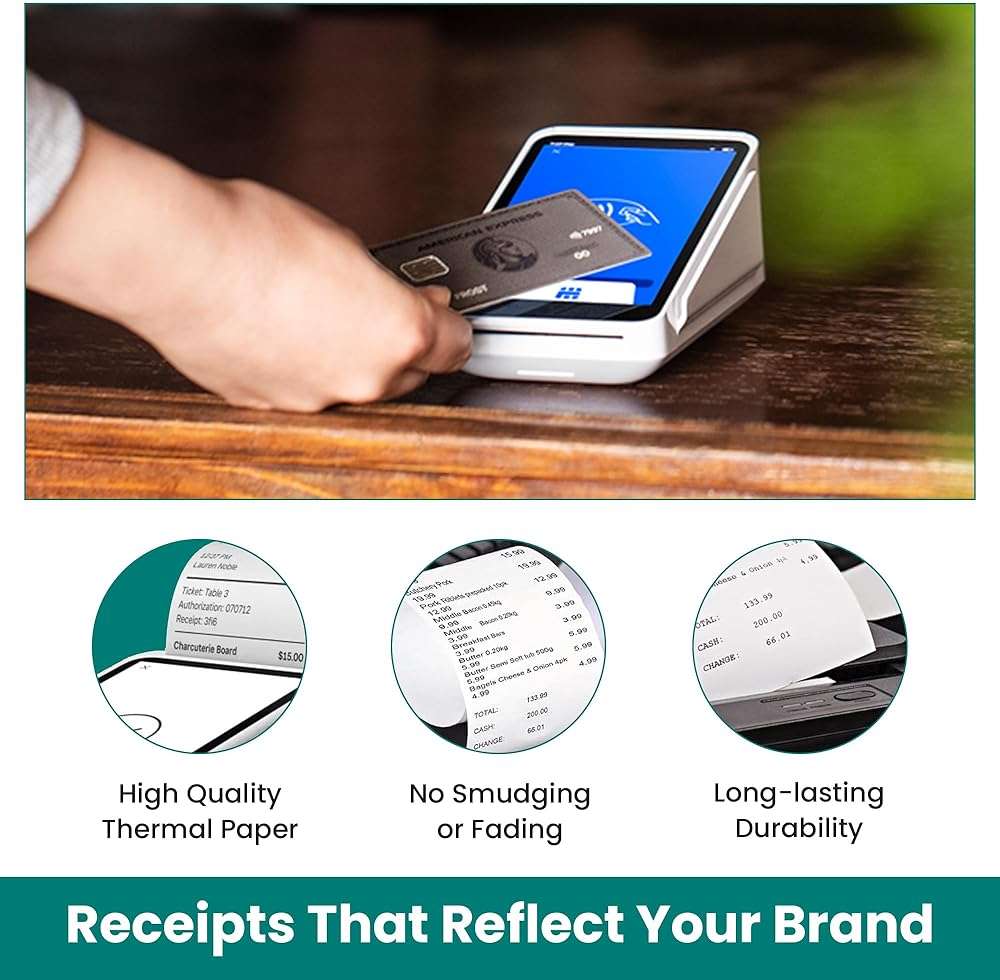 ReceiptPaperPro 2 1/4” x 60 ft Coreless Thermal Paper Receipt Rolls for Square Terminal, 20 Rolls - Image 5