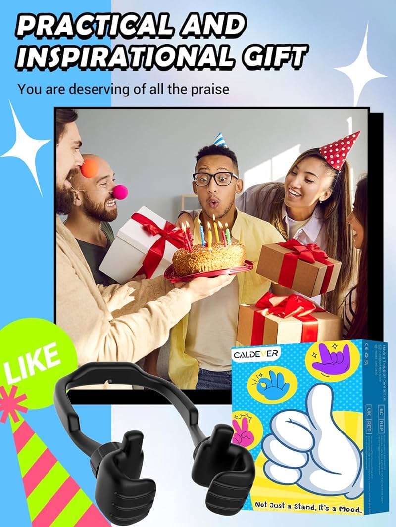 Gifts for Teens Boys Girls Adults Fathers Day: Thumbs Up Lazy Phone Stand Cell Phone Holder for Desk Kids Teenage Tween Men Women Stocking Stuffers Funny Cool Gadget Birthday Ideas Husband Dad Gifts - Image 2