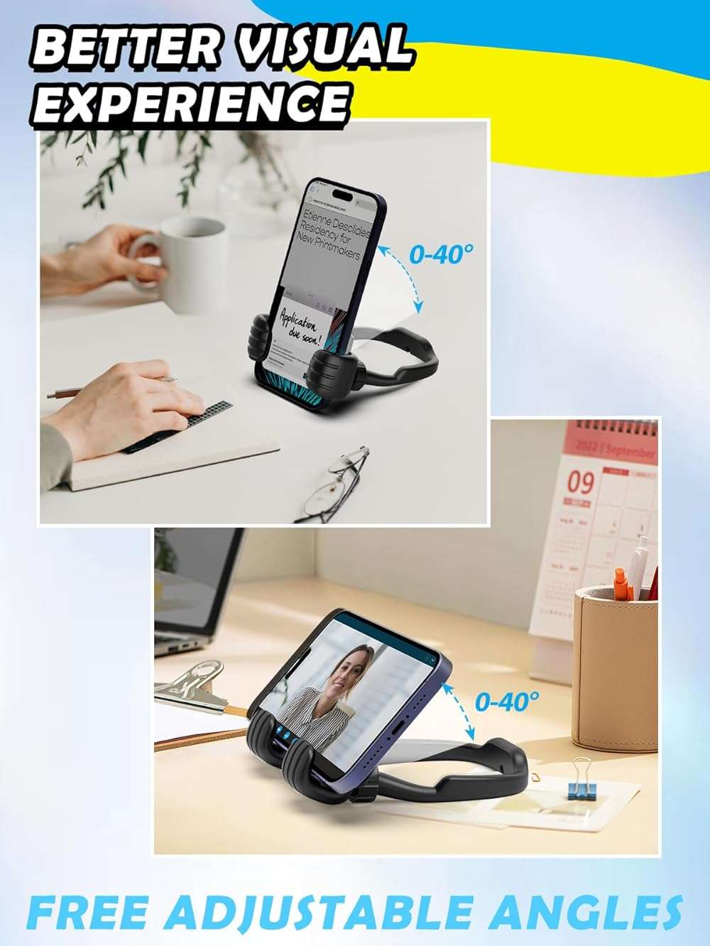 Gifts for Teens Boys Girls Adults Fathers Day: Thumbs Up Lazy Phone Stand Cell Phone Holder for Desk Kids Teenage Tween Men Women Stocking Stuffers Funny Cool Gadget Birthday Ideas Husband Dad Gifts - Image 4