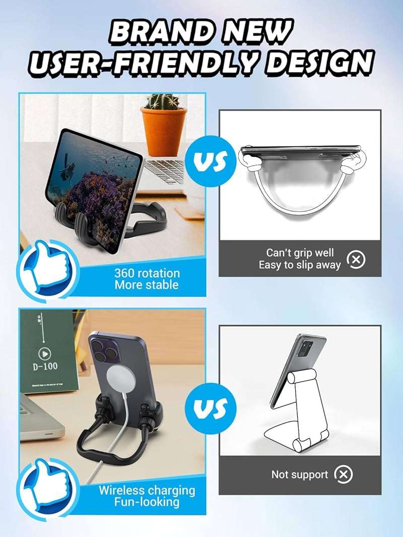Gifts for Teens Boys Girls Adults Fathers Day: Thumbs Up Lazy Phone Stand Cell Phone Holder for Desk Kids Teenage Tween Men Women Stocking Stuffers Funny Cool Gadget Birthday Ideas Husband Dad Gifts - Image 5