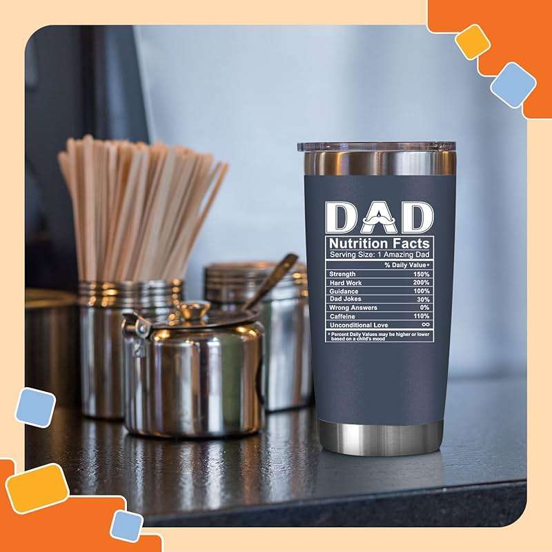 NewEleven Fathers Day Gift For Dad - Dad Birthday Gifts From Daughter, Son, Kids - Birthday Present Ideas For Father, New Papa, Bonus Father From Daughter, Son - 20 Oz Tumbler - Image 2