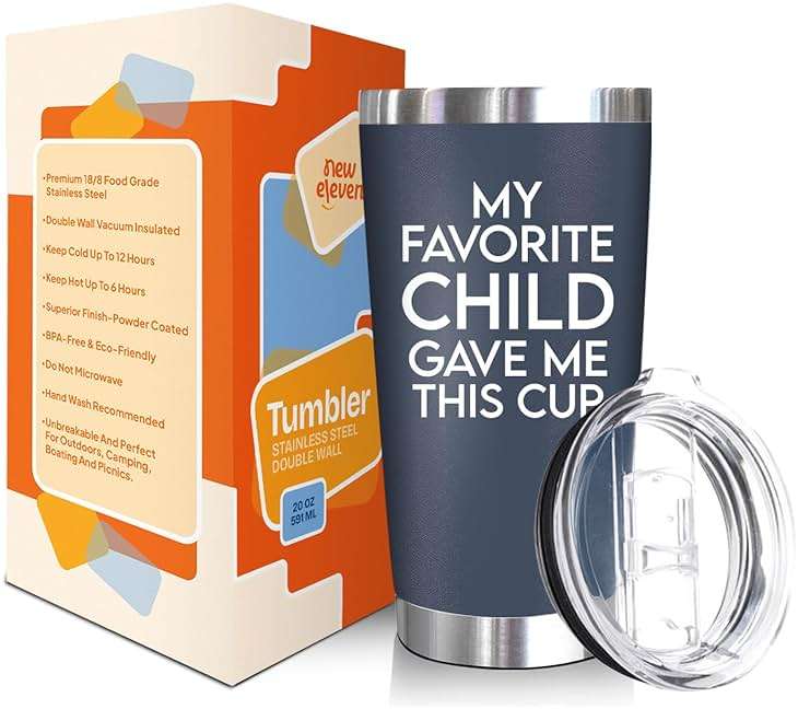 NewEleven Fathers Day Gift For Dad - Dad Birthday Gifts From Daughter, Son, Kids - Birthday Present Ideas For Father, New Papa, Bonus Father From Daughter, Son - 20 Oz Tumbler - Image 3