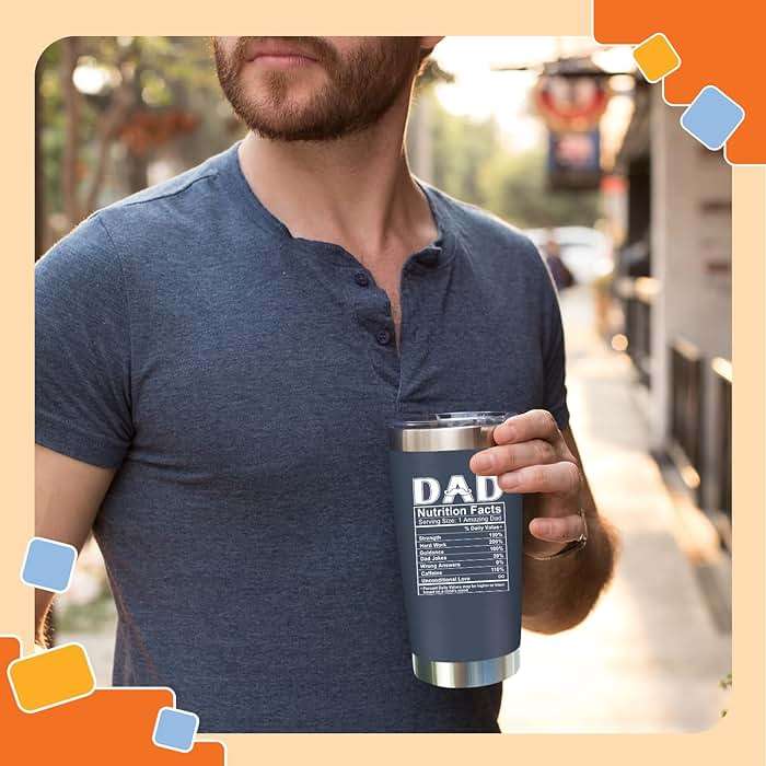 NewEleven Fathers Day Gift For Dad - Dad Birthday Gifts From Daughter, Son, Kids - Birthday Present Ideas For Father, New Papa, Bonus Father From Daughter, Son - 20 Oz Tumbler - Image 6