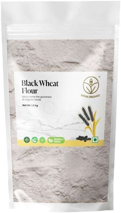 Shiva Organic Black Wheat Atta, 1.5 kg (3.3 lbs) Whole Grain Flour, Stone Ground Ancient Grain with Natural Bran, Low Gluten Flour for Rotis and Baking, Traditional Nutrient Dense Flour - Image 3