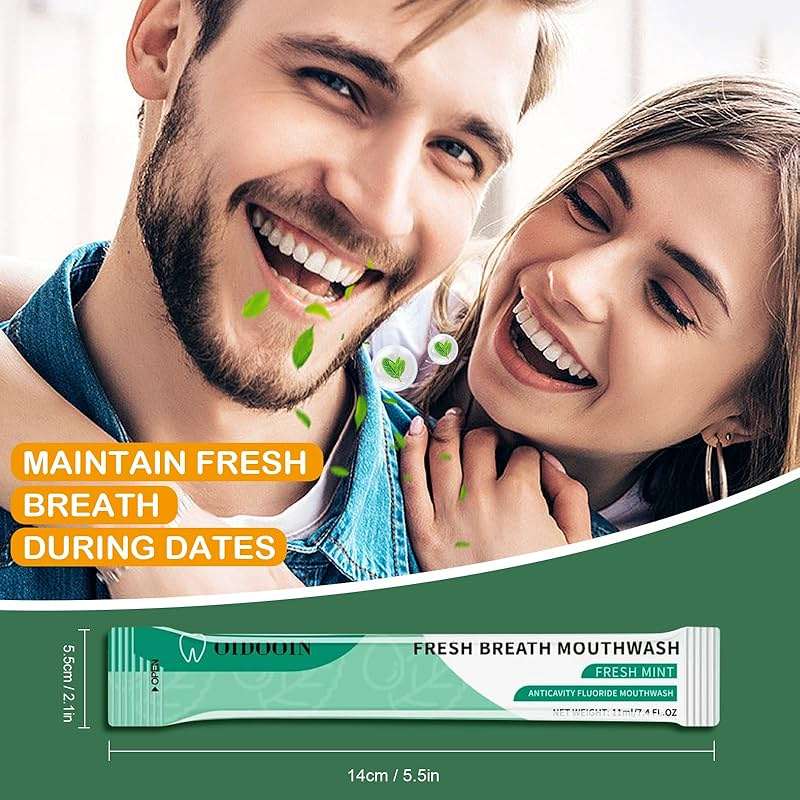 Mouthwash Travel Size Individually Wrapped Fresh Breath Mouthwash Mild Mint Flavor Office Travel Dating Essentials Mouth wash (0.37 Fl OZ(Pack of 20)) - Image 5