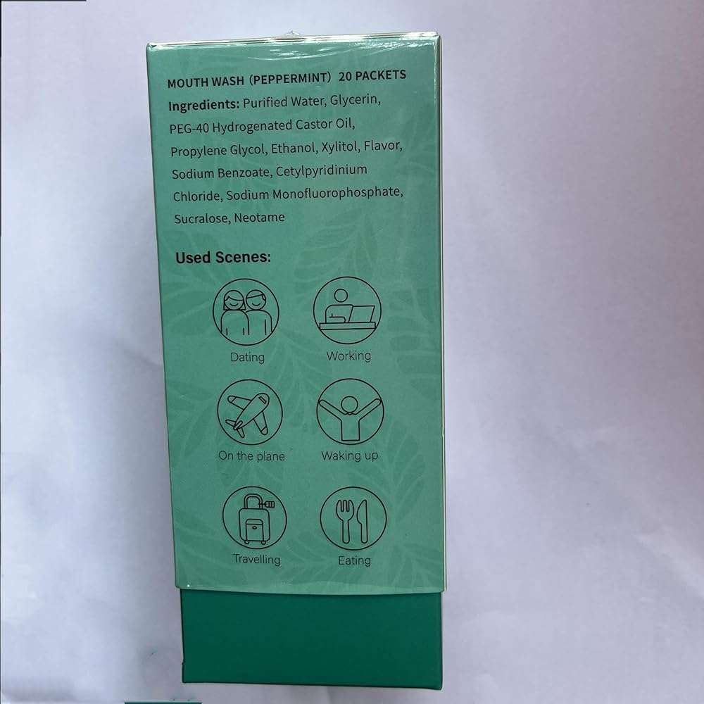 Mouthwash Travel Size Individually Wrapped Fresh Breath Mouthwash Mild Mint Flavor Office Travel Dating Essentials Mouth wash (0.37 Fl OZ(Pack of 20)) - Image 8