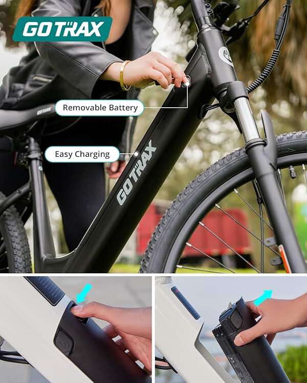 Gotrax Dolphin 26" Electric Bike, Max Range 30Miles(Pedal-assist1) & 20Mph Power by Peak 500W, 5 Pedal-Assist Levels & Front Suspension, 7-Speed&Boost Mode, City E-Bike for Adult, Step-Thru Bicycle - Image 5