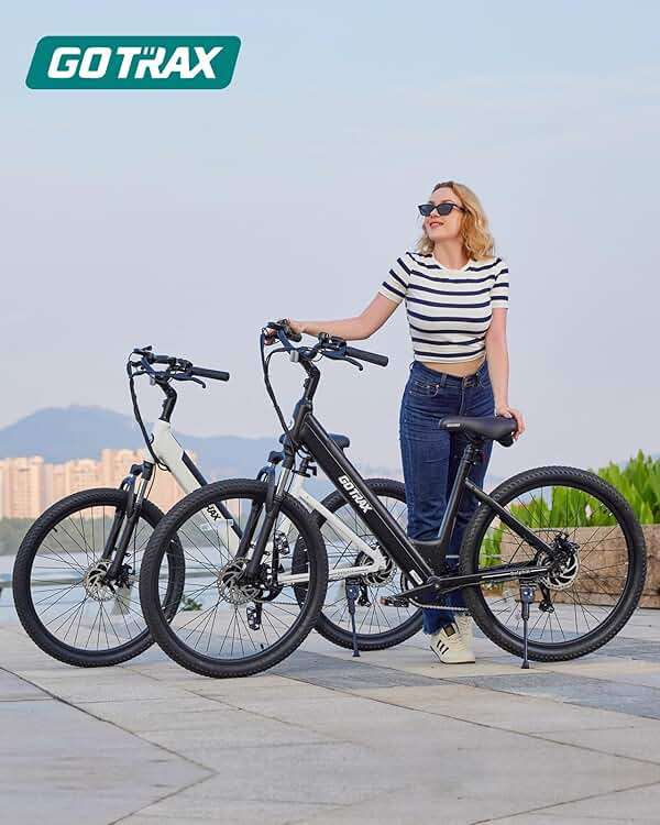 Gotrax Dolphin 26" Electric Bike, Max Range 30Miles(Pedal-assist1) & 20Mph Power by Peak 500W, 5 Pedal-Assist Levels & Front Suspension, 7-Speed&Boost Mode, City E-Bike for Adult, Step-Thru Bicycle - Image 9