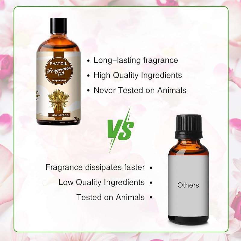 PHATOIL 3.38FL.OZ Dragons Blood Fragrance Oils for Aromatherapy, Essential Oils for Diffusers for Home, Perfect for Diffuser, DIY Candle and Soap Making, DIY Scented Products - 100ml - Image 6