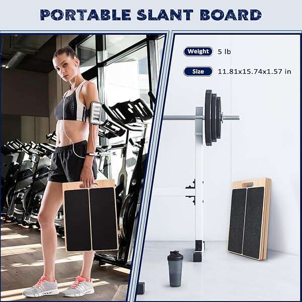 Portable Wooden Slant Board for Calf Stretching Squats Calf Stretcher Pilates Physical Therapy Equipment Adjustable Incline Board for Knees Ankle Heel Feet Leg - Image 2