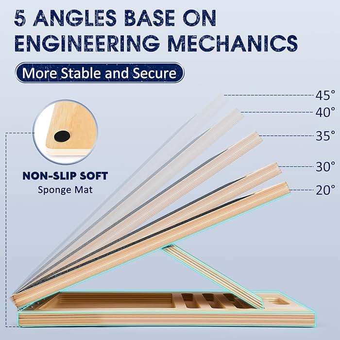 Portable Wooden Slant Board for Calf Stretching Squats Calf Stretcher Pilates Physical Therapy Equipment Adjustable Incline Board for Knees Ankle Heel Feet Leg - Image 3