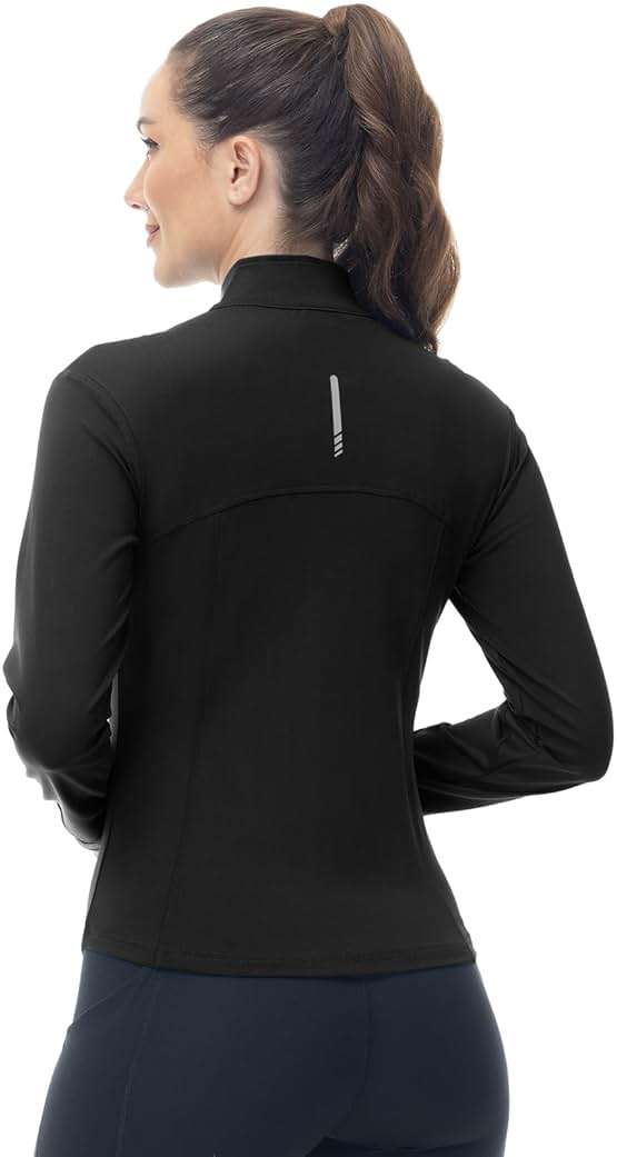 Gopune Women's Workout Athletic Jacket Lightweight Zip Up Yoga Slim Fit Tops with Pockets - Image 4