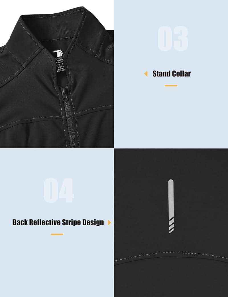 Gopune Women's Workout Athletic Jacket Lightweight Zip Up Yoga Slim Fit Tops with Pockets - Image 6