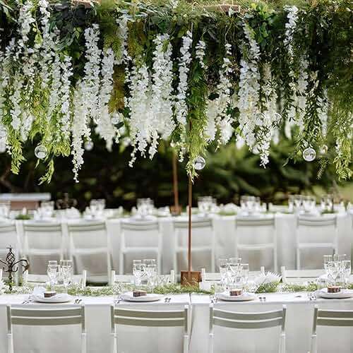 Alotiki Wisteria Hanging Flowers,36 Pack Fake Hanging Flowers,Wisteria Artificiales Garland for Home Wedding Arch Floral Party Garden Ceremony Outdoor Decor,3.6 Feet Long(36,White) - Image 3