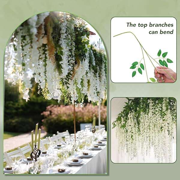 Alotiki Wisteria Hanging Flowers,36 Pack Fake Hanging Flowers,Wisteria Artificiales Garland for Home Wedding Arch Floral Party Garden Ceremony Outdoor Decor,3.6 Feet Long(36,White) - Image 9
