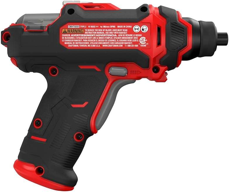 CRAFTSMAN 4V Cordless Screwdriver with Charger and Screwdriving Bits Included (CMHT6650C) - Image 4