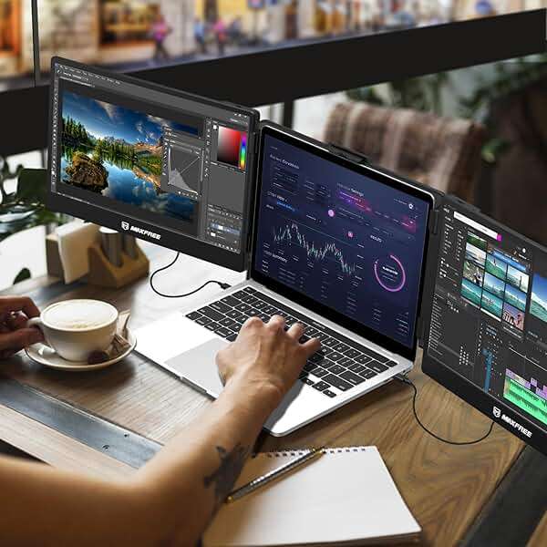 Maxfree Triple Laptop Screen Extender, S2 14" 1080P HD Portable Dual Monitor for 13.3-17″ Laptops, Plug & Play Monitor Extender Compatible with Windows/Mac/Surface/Android/Switch - Image 8