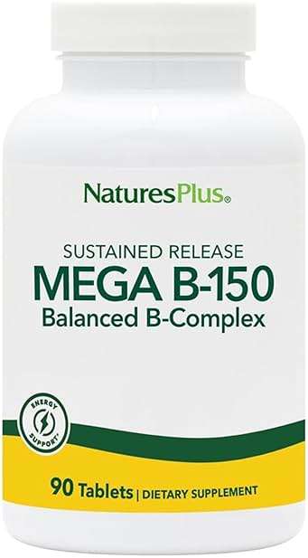 NaturesPlus Mega B-150 (90 Tablets, Pack of 2) - Balanced B-Complex - Sustained Release Formula - Vegetarian, Gluten Free - 180 Total Servings - Image 1