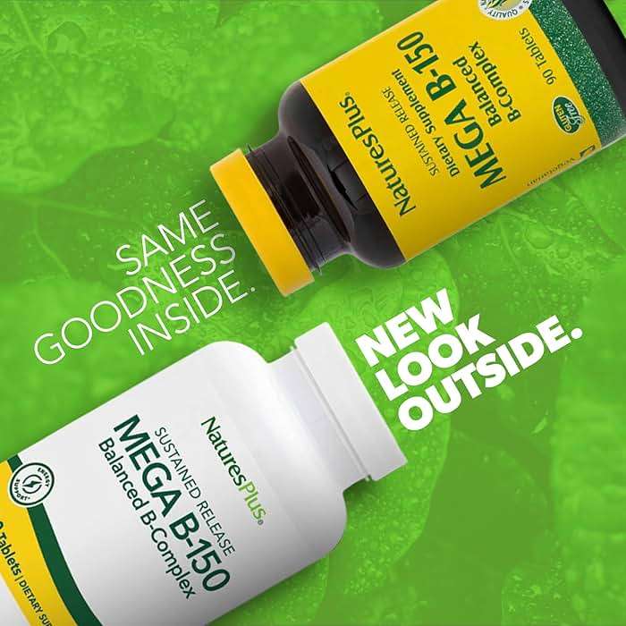 NaturesPlus Mega B-150 (90 Tablets, Pack of 2) - Balanced B-Complex - Sustained Release Formula - Vegetarian, Gluten Free - 180 Total Servings - Image 2