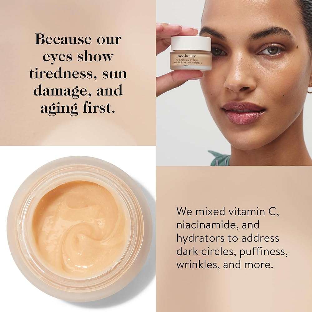goop Beauty Vitamin C Eye Cream | Color Correcting Cream for Dark Circles | Helps Smooth Wrinkles & Depuff Eyes | 0.5 fl oz - Image 2