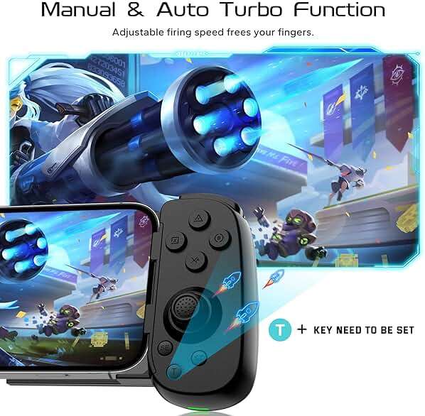Joso Wireless Phone Controller for iPhone/Android, Mobile Game Controller with Hall Joystick Suitable for Xbox Cloud Gaming, PS Remote Play, Steam Link, Call of Duty & More - Black - Image 5