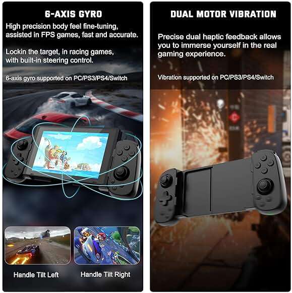 Joso Wireless Phone Controller for iPhone/Android, Mobile Game Controller with Hall Joystick Suitable for Xbox Cloud Gaming, PS Remote Play, Steam Link, Call of Duty & More - Black - Image 7