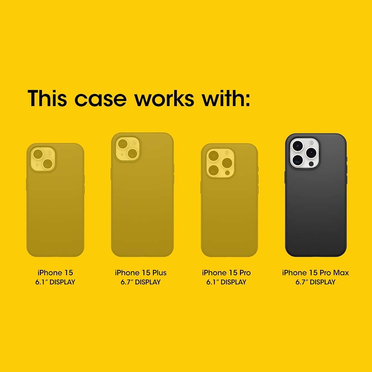 OtterBox iPhone 15 Pro MAX (Only) Defender Series XT Clear Case - Dark Side (Black/Clear), screenless, Rugged, Snaps to MagSafe, Lanyard Attachment - Image 2