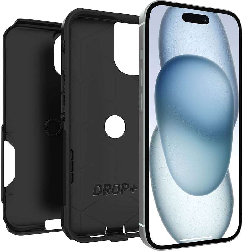 OtterBox iPhone 17e, 16e, 15, 14, & 13 Commuter Series Case - Black, Slim & Tough, Pocket-Friendly, with Port Protection - Image 3