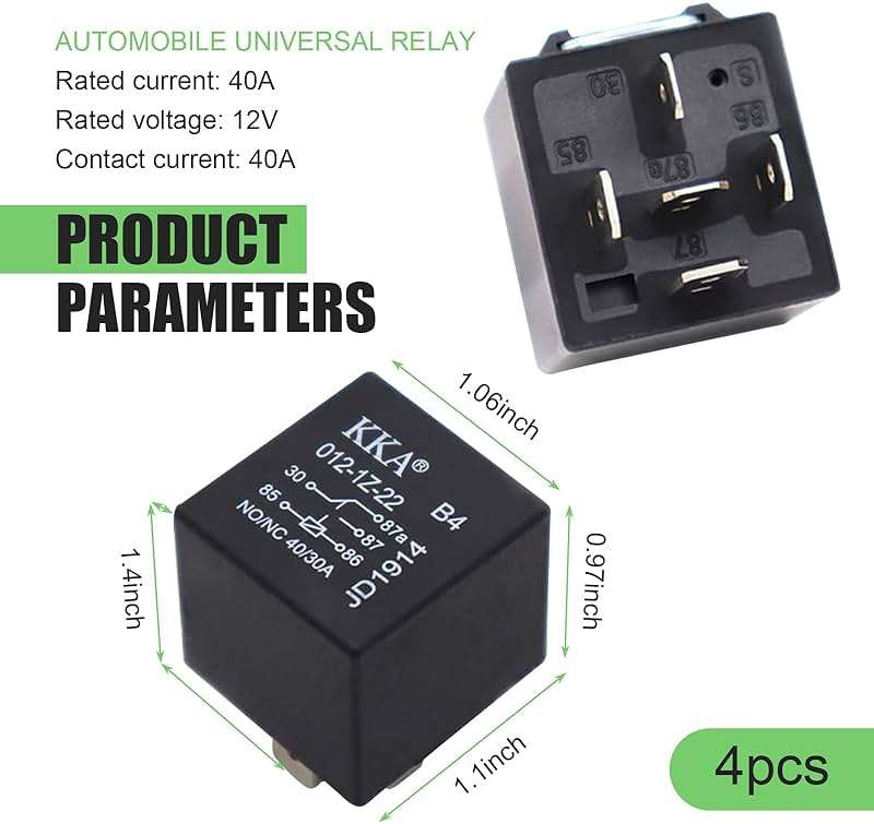 gunhunt 4 PCS 40A Automotive Relays, Car Relay Switch, 5 Pin Relay, 12V Waterproof Car Relays, Trim System Components, Replacement for Car Boat Outboard Motor (Black) - Image 2