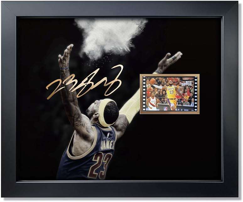 sufenvera Framed LeBron James Basketball Photo with Signed 10x8 Inch,LeBron James of The Game Film Collection Display,Gifts for Lakers James Fans - Image 1