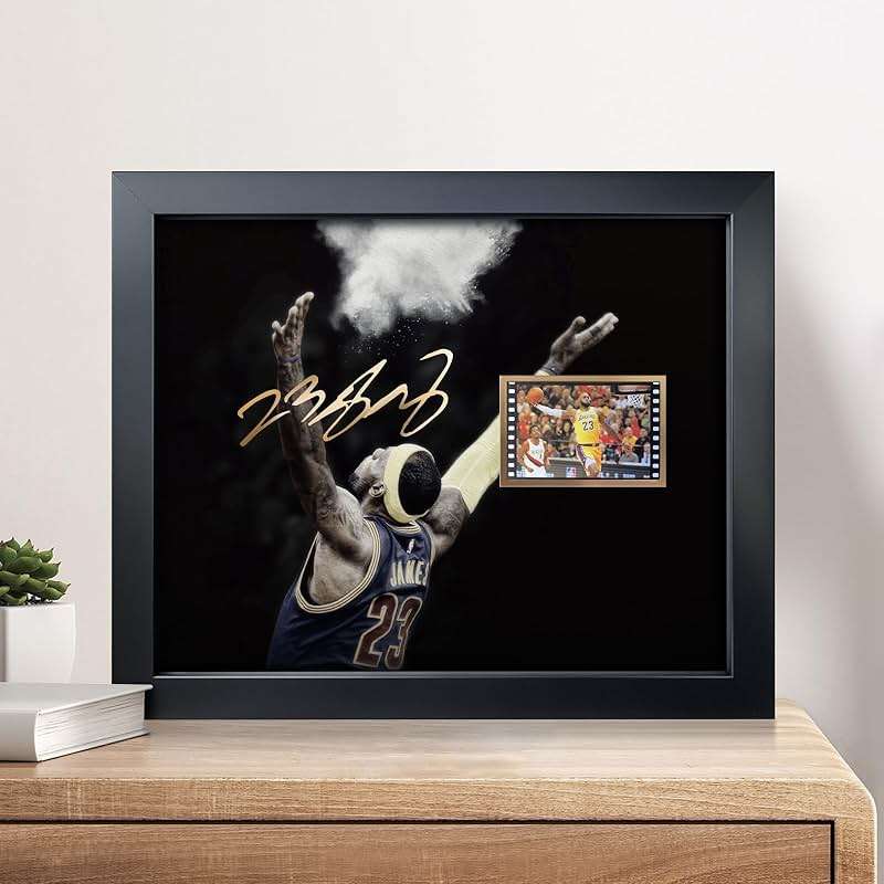 sufenvera Framed LeBron James Basketball Photo with Signed 10x8 Inch,LeBron James of The Game Film Collection Display,Gifts for Lakers James Fans - Image 2