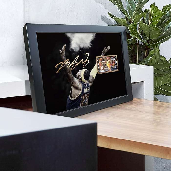 sufenvera Framed LeBron James Basketball Photo with Signed 10x8 Inch,LeBron James of The Game Film Collection Display,Gifts for Lakers James Fans - Image 3