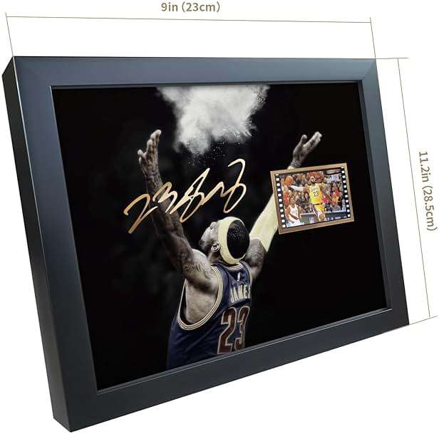sufenvera Framed LeBron James Basketball Photo with Signed 10x8 Inch,LeBron James of The Game Film Collection Display,Gifts for Lakers James Fans - Image 6