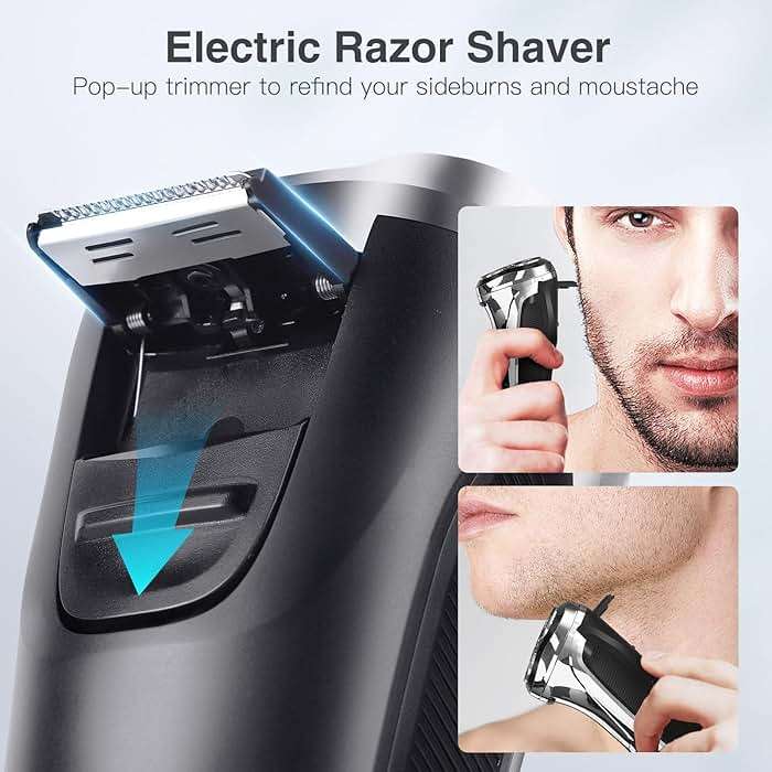 YIRISO Electric Razor for Men, 90Min Long-Lasting Rotary Shaver with 4D Floating Head & LCD Display, Ultra Smooth for Sensitive Skin, IPX6 Waterproof, USB-C Fast Charge, with Travel Case - Ideal Gift - Image 3